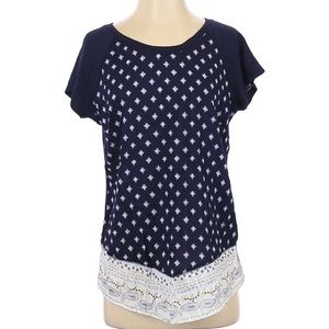 Style & Co Bandana Blue Pattern Top